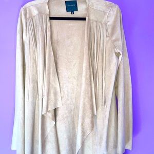 DYNAMITE Suede fringe jacket cardigan